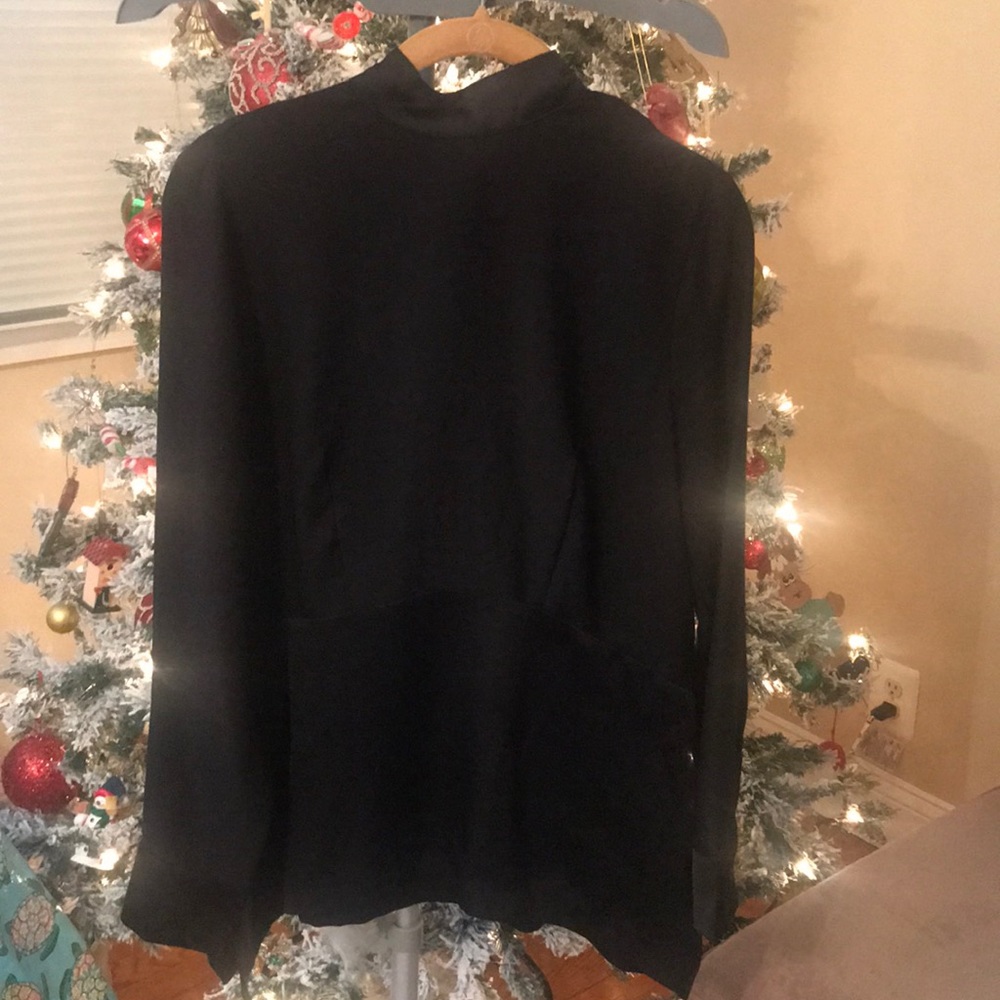 H&M Mixed Media Mock Neck Blouse